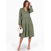image:imageANRABESS Long Sleeve Midi Dresses for Women V Neck 2026 Fall Fashion Casual Loose Fit Flowy Swing Tiered Vacation Boho DressOlive