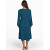image:imageANRABESS Long Sleeve Midi Dresses for Women V Neck 2026 Fall Fashion Casual Loose Fit Flowy Swing Tiered Vacation Boho DressTeal Blue