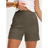 image:imageANRABESS Shorts for Women Summer Casual Elastic High Waist Lounge Comfy Dress Shorts with Pockets 2026 Beach Vacation ClothesArmy