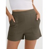 image:imageANRABESS Shorts for Women Summer Casual Elastic High Waist Lounge Comfy Dress Shorts with Pockets 2026 Beach Vacation ClothesArmy