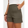 image:imageANRABESS Shorts for Women Summer Casual Elastic High Waist Lounge Comfy Dress Shorts with Pockets 2026 Beach Vacation ClothesArmy