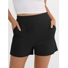 image:imageANRABESS Shorts for Women Summer Casual Elastic High Waist Lounge Comfy Dress Shorts with Pockets 2026 Beach Vacation ClothesBlack