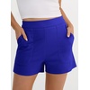 image:imageANRABESS Shorts for Women Summer Casual Elastic High Waist Lounge Comfy Dress Shorts with Pockets 2026 Beach Vacation ClothesBlue