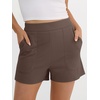 image:imageANRABESS Shorts for Women Summer Casual Elastic High Waist Lounge Comfy Dress Shorts with Pockets 2026 Beach Vacation ClothesCoffee