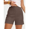 image:imageANRABESS Shorts for Women Summer Casual Elastic High Waist Lounge Comfy Dress Shorts with Pockets 2026 Beach Vacation ClothesCoffee