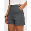 image:imageANRABESS Shorts for Women Summer Casual Elastic High Waist Lounge Comfy Dress Shorts with Pockets 2026 Beach Vacation ClothesGray