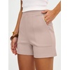 image:imageANRABESS Shorts for Women Summer Casual Elastic High Waist Lounge Comfy Dress Shorts with Pockets 2026 Beach Vacation ClothesLight Khaki