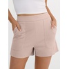 image:imageANRABESS Shorts for Women Summer Casual Elastic High Waist Lounge Comfy Dress Shorts with Pockets 2026 Beach Vacation ClothesLight Khaki