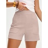 image:imageANRABESS Shorts for Women Summer Casual Elastic High Waist Lounge Comfy Dress Shorts with Pockets 2026 Beach Vacation ClothesLight Khaki
