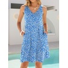 image:imageANRABESS Summer Dress for WomenV Neck Sleeveless SundressLoose FitSoft Travel Vacation OutfitsCute Beach Cover Up ClothesBlue White Floral