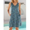 image:imageANRABESS Summer Dress for WomenV Neck Sleeveless SundressLoose FitSoft Travel Vacation OutfitsCute Beach Cover Up ClothesBlue White Green Floral