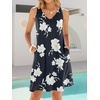 image:imageANRABESS Summer Dress for WomenV Neck Sleeveless SundressLoose FitSoft Travel Vacation OutfitsCute Beach Cover Up ClothesFloral Navy