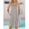 image:imageANRABESS Summer Dress for WomenV Neck Sleeveless SundressLoose FitSoft Travel Vacation OutfitsCute Beach Cover Up ClothesKhaki Polka Dot