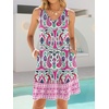 image:imageANRABESS Summer Dress for WomenV Neck Sleeveless SundressLoose FitSoft Travel Vacation OutfitsCute Beach Cover Up ClothesRed Flower