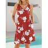 image:imageANRABESS Summer Dress for WomenV Neck Sleeveless SundressLoose FitSoft Travel Vacation OutfitsCute Beach Cover Up ClothesRed White Floral