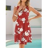 image:imageANRABESS Summer Dress for WomenV Neck Sleeveless SundressLoose FitSoft Travel Vacation OutfitsCute Beach Cover Up ClothesRed White Floral