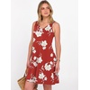 image:imageANRABESS Summer Dress for WomenV Neck Sleeveless SundressLoose FitSoft Travel Vacation OutfitsCute Beach Cover Up ClothesRed White Floral