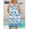 image:imageANRABESS Summer Dress for WomenV Neck Sleeveless SundressLoose FitSoft Travel Vacation OutfitsCute Beach Cover Up ClothesWhite Blue Floral