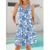 image:imageANRABESS Summer Dress for WomenV Neck Sleeveless SundressLoose FitSoft Travel Vacation OutfitsCute Beach Cover Up ClothesWhite Blue Print