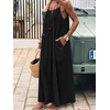 image:imageANRABESS Summer Dresses for Women 2026 Backless Cami Maxi Sundresses Spaghetti Strap Long Lounge Beach Vacation House DressBlack