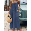 image:imageANRABESS Summer Dresses for Women 2026 Backless Cami Maxi Sundresses Spaghetti Strap Long Lounge Beach Vacation House DressDeep Blue