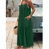 image:imageANRABESS Summer Dresses for Women 2026 Backless Cami Maxi Sundresses Spaghetti Strap Long Lounge Beach Vacation House DressForest Green