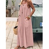 image:imageANRABESS Summer Dresses for Women 2026 Backless Cami Maxi Sundresses Spaghetti Strap Long Lounge Beach Vacation House DressPink