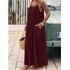 image:imageANRABESS Summer Dresses for Women 2026 Backless Cami Maxi Sundresses Spaghetti Strap Long Lounge Beach Vacation House DressWine Red