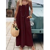 image:imageANRABESS Summer Dresses for Women 2026 Backless Cami Maxi Sundresses Spaghetti Strap Long Lounge Beach Vacation House DressWine Red