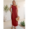 image:imageANRABESS Summer Dresses for Women 2026Sleeveless Loose Fit Casual Maxi SundressWrinkleFree Soft Beach Vacation ClothesDark Red