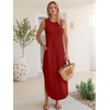 image:imageANRABESS Summer Dresses for Women 2026Sleeveless Loose Fit Casual Maxi SundressWrinkleFree Soft Beach Vacation ClothesRed