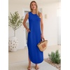 image:imageANRABESS Summer Dresses for Women 2026Sleeveless Loose Fit Casual Maxi SundressWrinkleFree Soft Beach Vacation ClothesRoral Blue