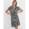 image:imageANRABESS Summer Dresses for Women Casual V Neck Short Sleeve Mini Tshirt Dress 2026 Loose Fit Beach Vacation Shift SundressFloral Black White