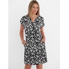 image:imageANRABESS Summer Dresses for Women Casual V Neck Short Sleeve Mini Tshirt Dress 2026 Loose Fit Beach Vacation Shift SundressFloral Black White