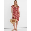 image:imageANRABESS Summer Dresses for Women Casual V Neck Short Sleeve Mini Tshirt Dress 2026 Loose Fit Beach Vacation Shift SundressFloral Red