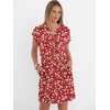 image:imageANRABESS Summer Dresses for Women Casual V Neck Short Sleeve Mini Tshirt Dress 2026 Loose Fit Beach Vacation Shift SundressFloral Red