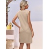 image:imageANRABESS Summer Dresses for Women Casual V Neck Sleeveless Split WrinkleFree Mini Tank Dress Beach Vacation Short SundressAlmond
