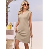 image:imageANRABESS Summer Dresses for Women Casual V Neck Sleeveless Split WrinkleFree Mini Tank Dress Beach Vacation Short SundressAlmond