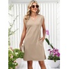 image:imageANRABESS Summer Dresses for Women Casual V Neck Sleeveless Split WrinkleFree Mini Tank Dress Beach Vacation Short SundressAlmond