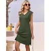 image:imageANRABESS Summer Dresses for Women Casual V Neck Sleeveless Split WrinkleFree Mini Tank Dress Beach Vacation Short SundressArmy Green
