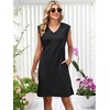 image:imageANRABESS Summer Dresses for Women Casual V Neck Sleeveless Split WrinkleFree Mini Tank Dress Beach Vacation Short SundressBlack