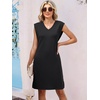 image:imageANRABESS Summer Dresses for Women Casual V Neck Sleeveless Split WrinkleFree Mini Tank Dress Beach Vacation Short SundressBlack