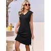 image:imageANRABESS Summer Dresses for Women Casual V Neck Sleeveless Split WrinkleFree Mini Tank Dress Beach Vacation Short SundressBlack