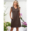 image:imageANRABESS Summer Dresses for Women Casual V Neck Sleeveless Split WrinkleFree Mini Tank Dress Beach Vacation Short SundressBrown