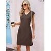 image:imageANRABESS Summer Dresses for Women Casual V Neck Sleeveless Split WrinkleFree Mini Tank Dress Beach Vacation Short SundressBrown
