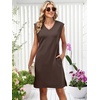 image:imageANRABESS Summer Dresses for Women Casual V Neck Sleeveless Split WrinkleFree Mini Tank Dress Beach Vacation Short SundressBrown