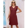 image:imageANRABESS Summer Dresses for Women Casual V Neck Sleeveless Split WrinkleFree Mini Tank Dress Beach Vacation Short SundressDark Red
