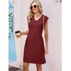 image:imageANRABESS Summer Dresses for Women Casual V Neck Sleeveless Split WrinkleFree Mini Tank Dress Beach Vacation Short SundressDark Red