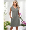 image:imageANRABESS Summer Dresses for Women Casual V Neck Sleeveless Split WrinkleFree Mini Tank Dress Beach Vacation Short SundressGrey