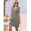 image:imageANRABESS Summer Dresses for Women Casual V Neck Sleeveless Split WrinkleFree Mini Tank Dress Beach Vacation Short SundressGrey